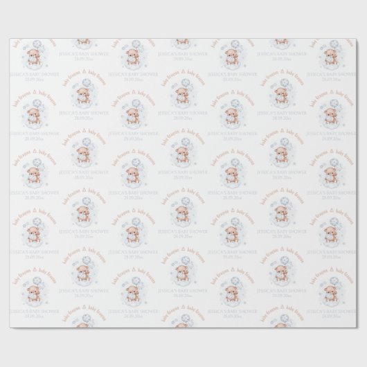 Schattige modern Baby shower inpakpapier | Baby jo (Vlak)