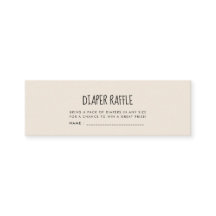 Schattige modern Baby shower luier loterij ticket