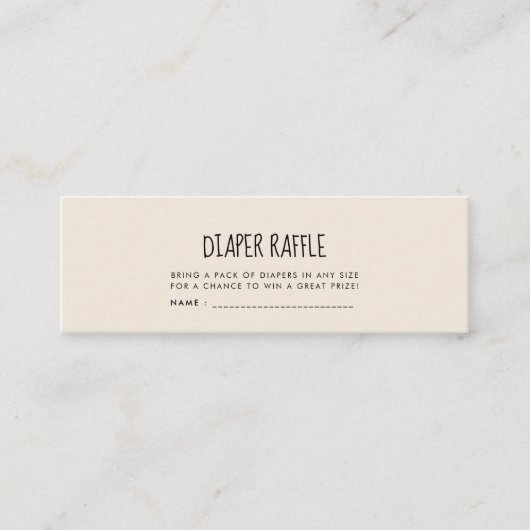 Schattige modern Baby shower luier loterij ticket (Voorkant)