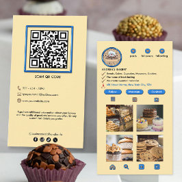 Schattige Modern Bake Shop Instagram Blauw & Ivoor Visitekaartje