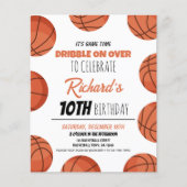 Schattige Modern Basketbal Budget Verjaardagsuitno (Voorkant)