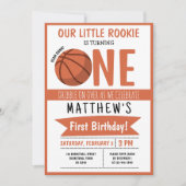 Schattige modern basketballint Kinder 1e verjaarda Kaart (Voorkant)