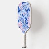 Schattige Modern Blauw Bloemen Pickleball Paddle (Links)