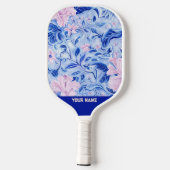 Schattige Modern Blauw Bloemen Pickleball Paddle (Achterkant)