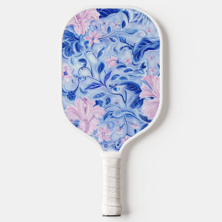 Schattige Modern Blauw Bloemen Pickleball Paddle