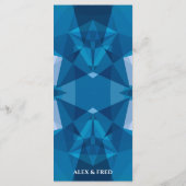 Schattige Modern Blauw Bruiloft Menu (Achterkant)