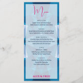 Schattige Modern Blauw Bruiloft Menu (Voorkant)