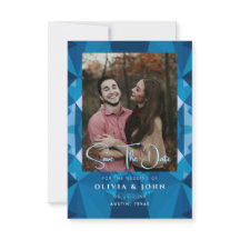 Schattige Modern Blauw Bruiloft