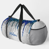 Schattige modern Blauw Glitter Drips monogram Gedr Plunjezak (Rechterhoek)