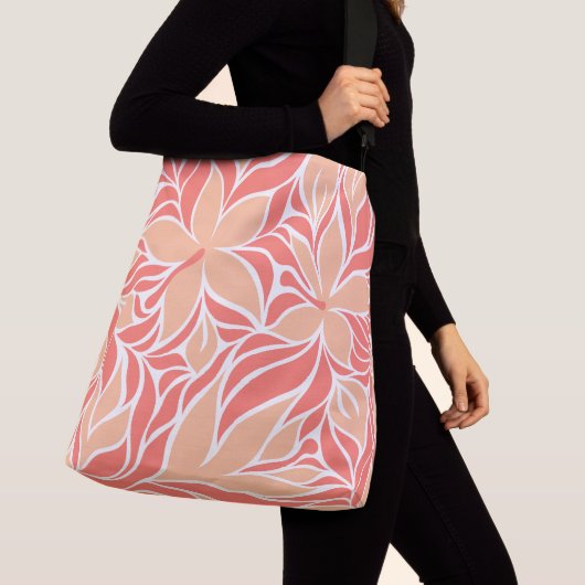 Schattige Modern Bloemen Stijlvol Patroon Sinaasap Crossbody Tas (Dichtbij)