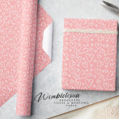 Schattige Modern Blush Roze Wit Hart Cadeaupapier