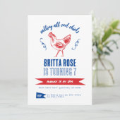 Schattige Modern Boerderij Meisje Verjaardagsfeest Kaart (Staand voorkant)