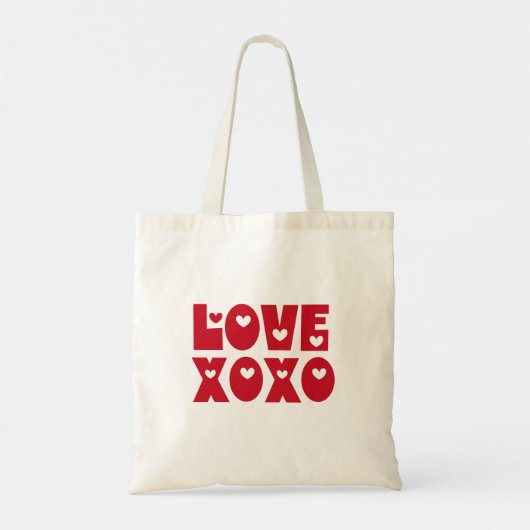Schattige Modern Bold Red Valentijns's Love XOXO Tote Bag (Achterkant)