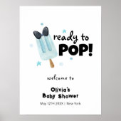 Schattige Modern Bow Ice Cream Pop Baby shower Wel Poster (Voorkant)