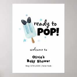 Schattige Modern Bow Ice Cream Pop Baby shower Wel Poster
