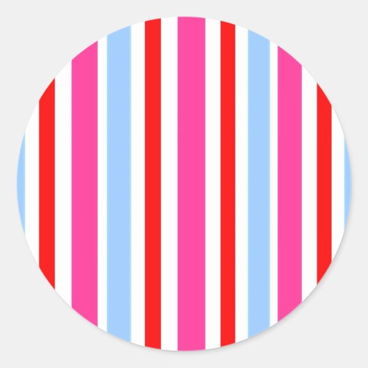 Schattige Modern Bright Stripe Pattern Ronde Sticker (Voorkant)