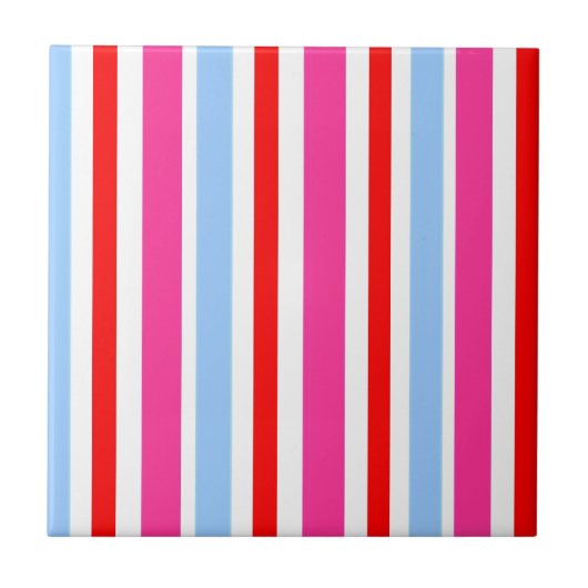 Schattige Modern Bright Stripe Pattern Tegeltje (Voorkant)