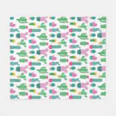 Schattige modern cactus illustratiepatroon fleece deken (Voorkant (Horizontaal))