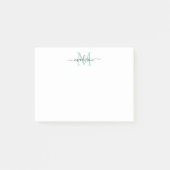 Schattige Modern Chic Girly Script Monogram Blauwg Post-it® Notes (Voorkant)