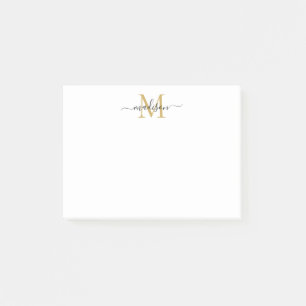 Schattige Modern Chic Girly Script Monogram Zwart  Post-it® Notes