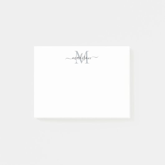 Schattige Modern Chic Girly Script Monogram Zwart Post-it® Notes (Voorkant)