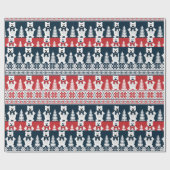 Schattige & Modern Christma Sneeuwman Gebreid Cadeaupapier (Vlak)