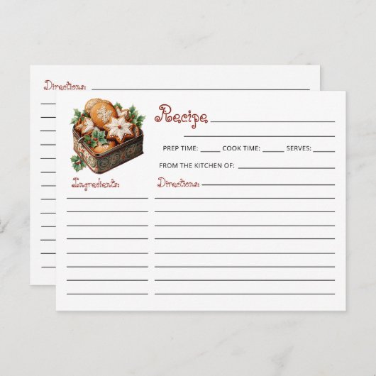 Schattige Modern Christmas Cookie Exchange Recept Briefkaart (Voorkant / Achterkant)