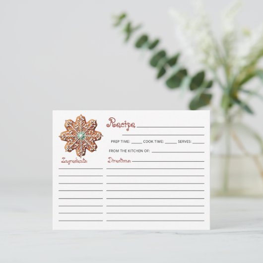 Schattige Modern Christmas Cookie Exchange Recept Briefkaart (Staand voorkant)