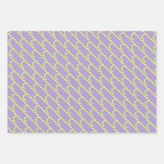 Schattige Modern Classic Candy Cane Kerstcadeau Inpakpapier Vel (Voorkant 2)