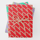 Schattige Modern Classic Candy Cane Kerstcadeau Inpakpapier Vel (In situ)