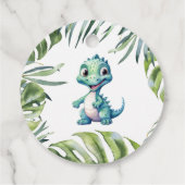 Schattige modern dinosaurus Baby shower Bedankjes Labels (Achterkant)