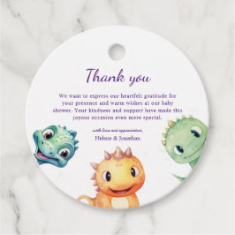 Schattige modern dinosaurus Baby shower Bedankjes Labels
