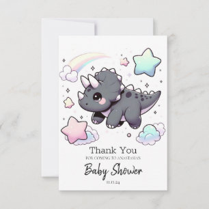Schattige modern dinosaurus Baby shower Bedankkaart