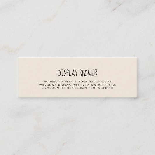 Schattige modern Display douchekaartinzetstuk Mini Visitekaartje (Voorkant)