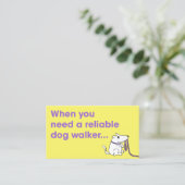 Schattige Modern Dog Walker Pet Sitter Visitekaart Visitekaartje (Staand voorkant)