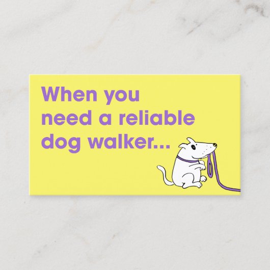 Schattige Modern Dog Walker Pet Sitter Visitekaart Visitekaartje (Voorkant)