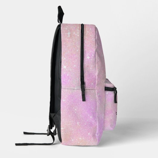 Schattige Modern Eenhoorn Roze Faux Glitter monogr Bedrukte Rugzak (Links)