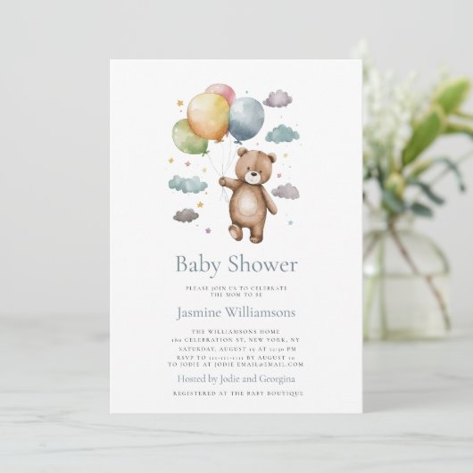 Schattige modern eenvoudig baby shower Uitnodiging (Staand voorkant)