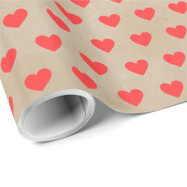 Schattige Modern Eenvoudig Valentijn Rode Harten K Cadeaupapier