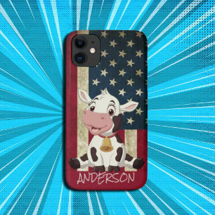 Schattige Modern Elegant Amerikaans gepersonalisee Case-Mate iPhone Case
