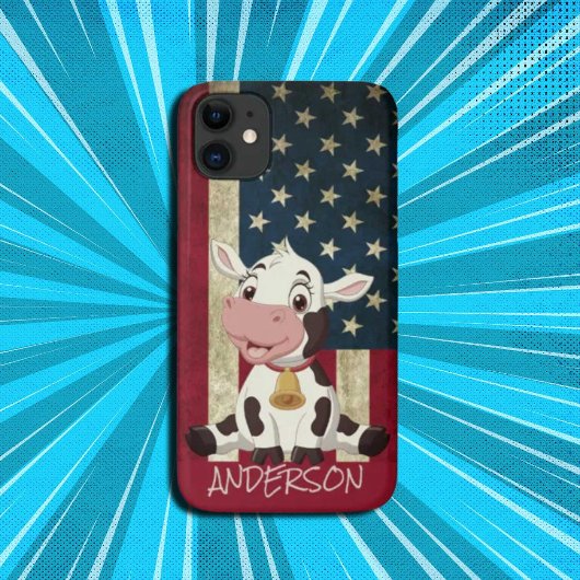 Schattige Modern Elegant Amerikaans gepersonalisee Case-Mate iPhone Case