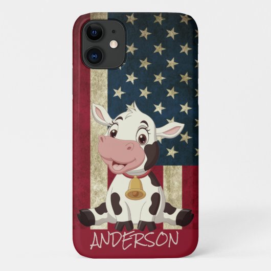 Schattige Modern Elegant Amerikaans gepersonalisee Case-Mate iPhone Case (Achterkant)
