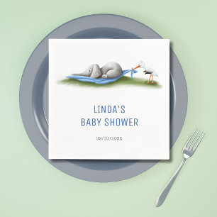 Schattige Modern Elephant Boy Baby shower Servet