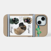 Schattige Modern Engels Mastiff Dog Art iPhone 15 Case (Achterkant horizontaal)