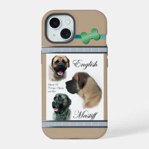 Schattige Modern Engels Mastiff Dog Art iPhone 15 Case