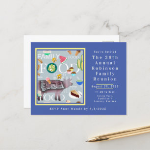 Schattige, modern Familie picknick eten op maat Briefkaart