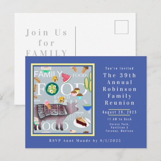 Schattige, modern Familie picknick eten op maat Briefkaart (Voorkant / Achterkant)