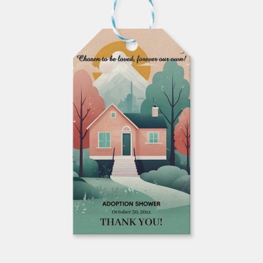 Schattige Modern Forever Home Adoptie Foster Showe Cadeaulabel (Voorkant)
