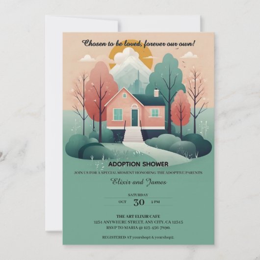 Schattige Modern Forever Home Adoptie Foster Showe Kaart (Voorkant)