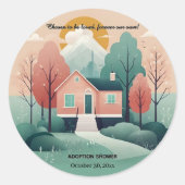 Schattige Modern Forever Home Adoptie Foster Showe Ronde Sticker (Voorkant)